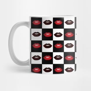 Small Checkerboard Lips Mug